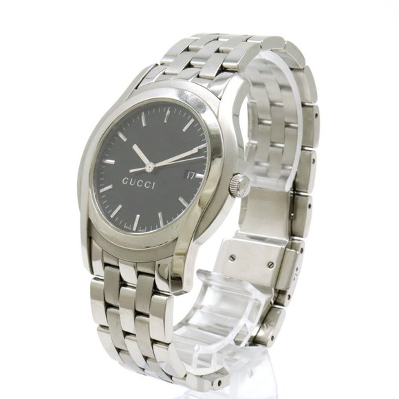GUCCI G-Class Black Dial Date Men's SS Quartz Watch 5500XL